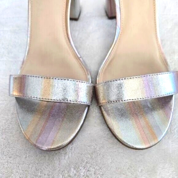CIRCUS by SAM EDELMAN METALLIC MULTICOLOR FORMAL DRESSY ANKLE STRAP SANDALS SZ 8 - Picture 4 of 10